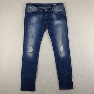 Mavi Jeans Womens 31x32‎ Blue Emma Slim Boyfriend Distress Dark Wash Denim